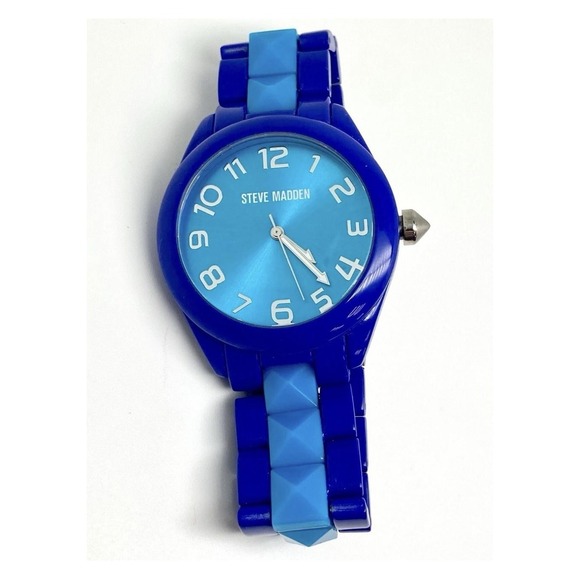 Steve Madden Watch Womens Blue Analog Quartz Round Face Bracelet Style Fashion A - Picture 6 of 9